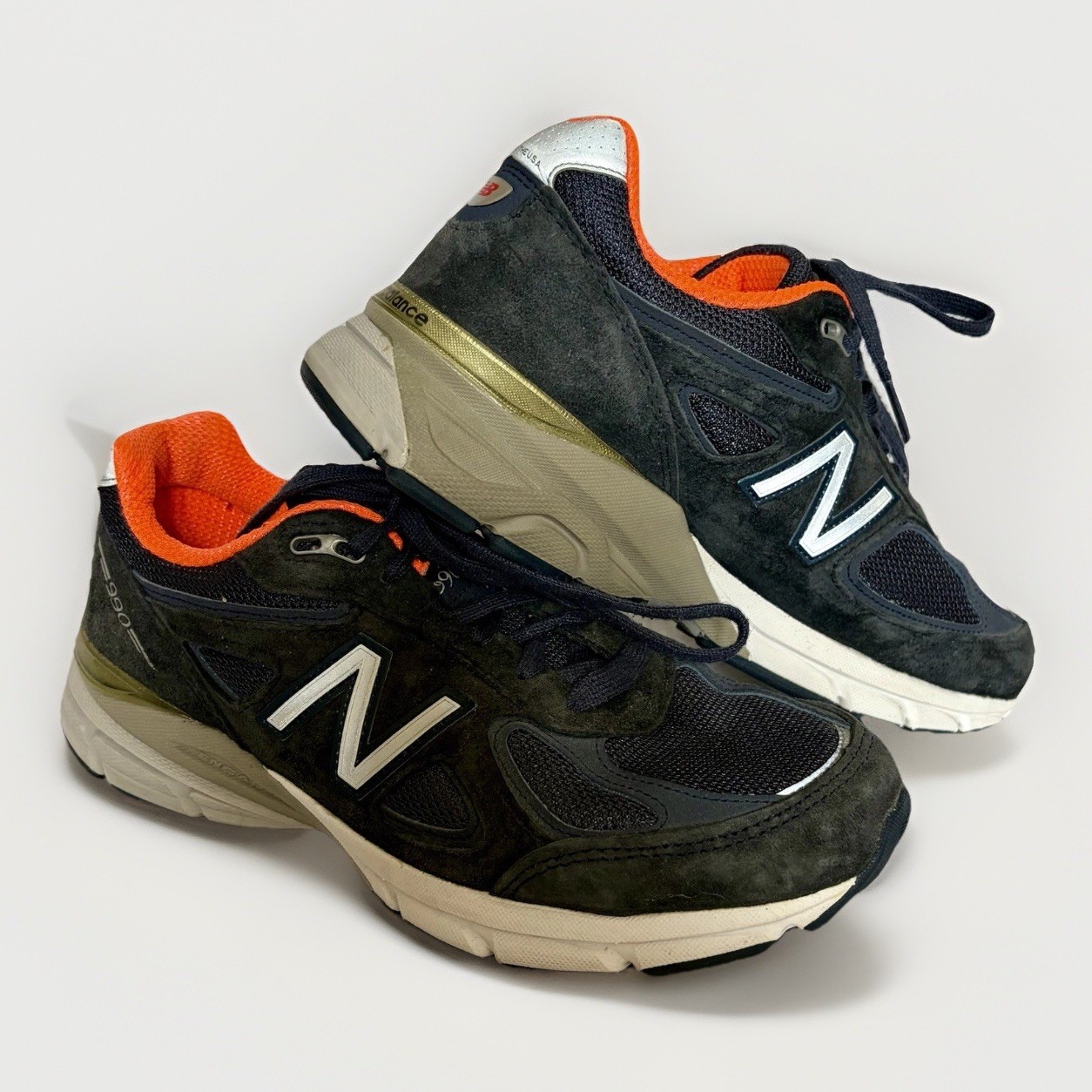 New Balance 990v4 Women's Size 8 Navy Gray Orange W990NV4 Ma