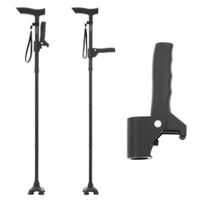 Walking Cane Accessories-Second Handle with Immovable Fixed Knob, Easy Instal...
