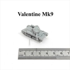 British Valentine Mk9 Tank,3D Printed,1/144 Scale Mini Tank Model,Resin