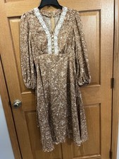 VTG Hand Made Women's Floral Print Calico Prairie Cottagecore Dress - Size S/M