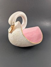 Vintage Ceramic Swan Dish Hand Towel or Decorative Soap Holder 6.5" T