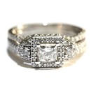 GIA 14k white gold 1.34ct princess diamond halo engagement ring 5.7g 6 — photo 1