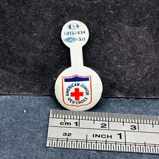 Vintage American Junior Red Cross Pin Pinback Lapel Tab Button 1940s