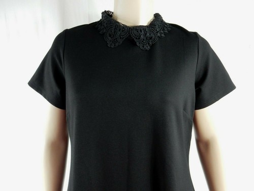 NEW City Chic CCX Black Ponte Cutie Lace Shift Mini Dress Plus Size S 16 #C32 - Picture 5 of 9