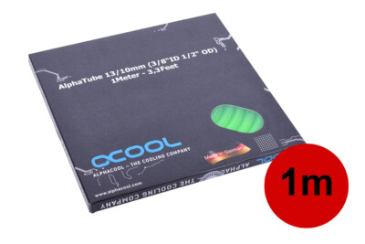 Alphacool Schlauch AlphaTube HF 13/10 (3/8''ID) - UV Grün 1m (3,3ft) Retailbox