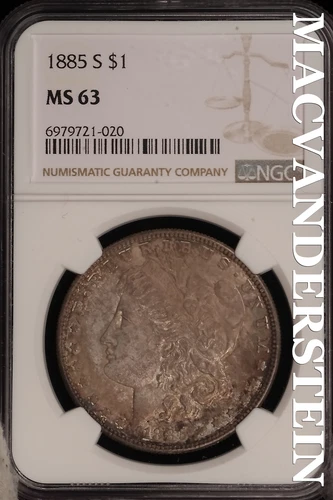 1885-S Morgan Dollar - NGC MS 63 - Scarce  Brilliant Uncirculated  #SLB596