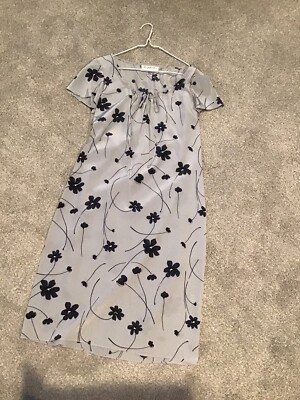 brooks brothers silk dress BROOKS BROTHERS WOMENS GRAY SILK DRESS W. FLORAL PATTERN SZ 4 - EXCELLENT!