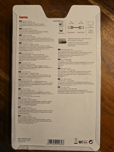 Hama VGA Anschlusskabel VGA15pol. Stecker, VGA15pol. Stecker 1,80m,Grau 00042089 - Bild 3 von 6