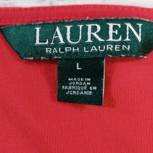 LRL Ralph Lauren Top Womens Large T Shirt Red Round Neck Casual Designer Preppy - Picture 3 of 8