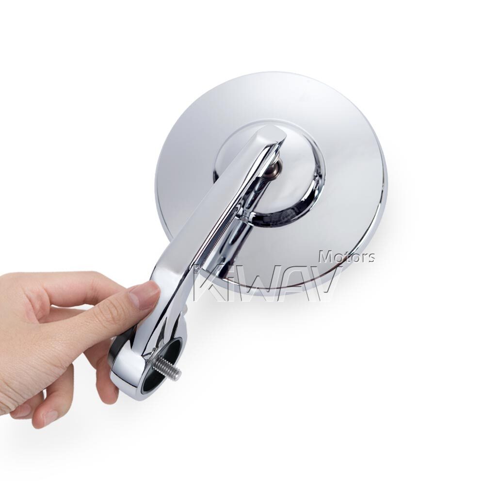 Bar end mirrors BOB round chrome fits Moto Guzzi V7 III Milano threaded