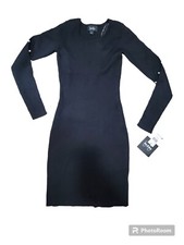 New With Tags BY&BY Size Small Long-Sleeve Bodycon Knit Dress Pearl Accent AS IS