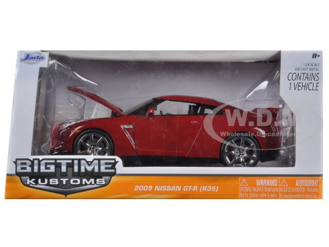 2009 NISSAN GT-R R35 RED 1/24 DIECAST CAR MODEL BY JADA 96811