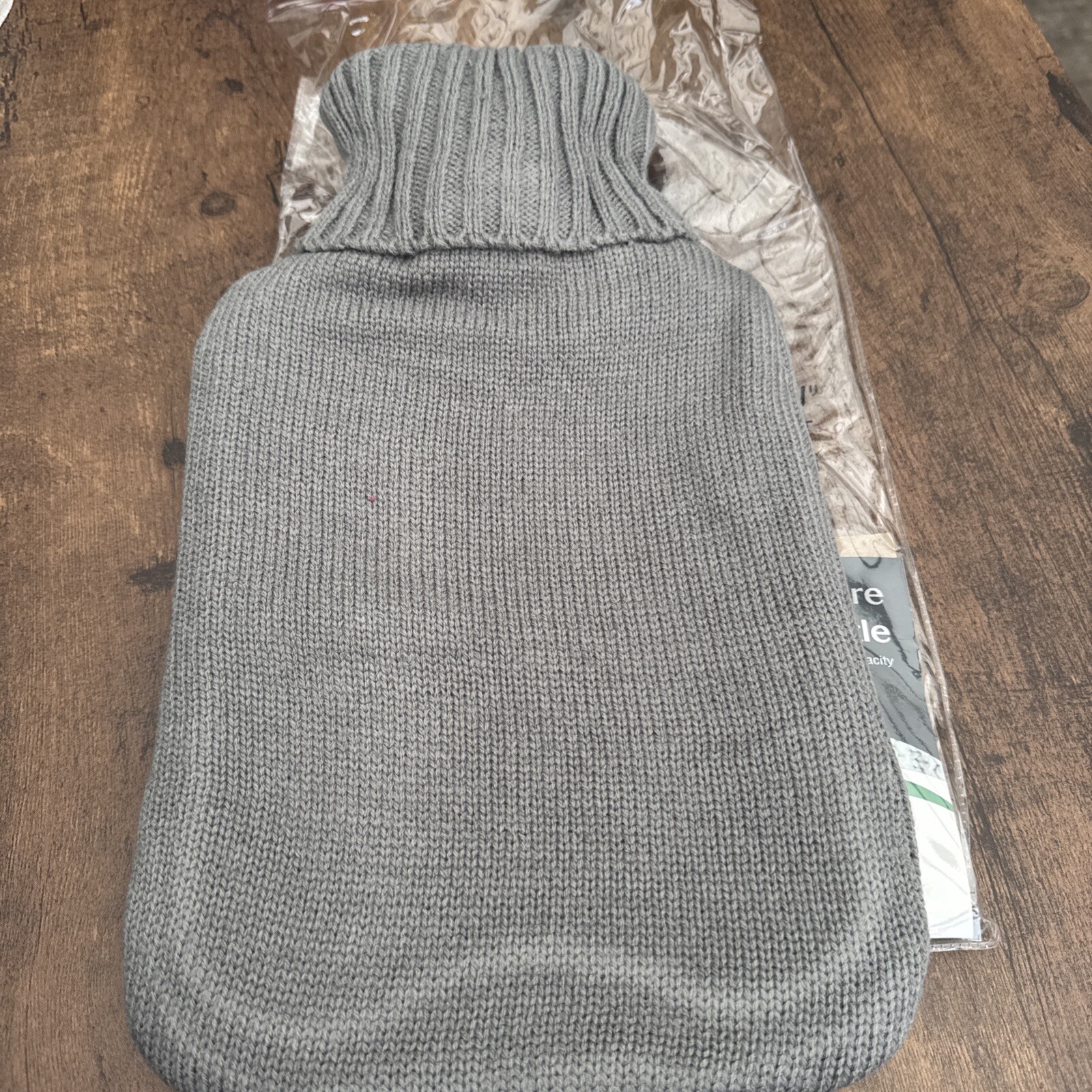 2L Hot Water Bottle With Knitted Cover Bag Soft Fluffy Rubber Winter Warmer UK