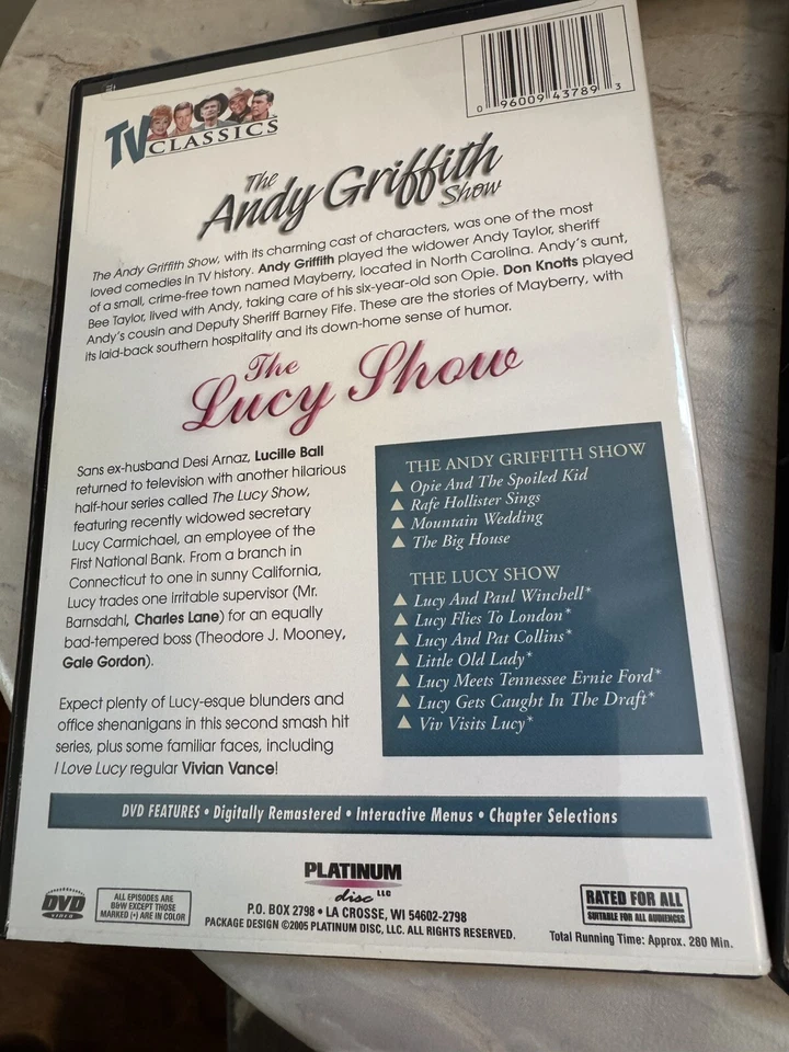 Classic Television Platinum Series 4-DVD Boxed Set The Lucy Show Andy Griffith - Image 3 of 4