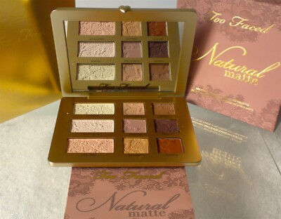 TOO FACED NATURAL MATTE FULL SIZE 9 SHADE NEUTRAL EYE SHADOW MIRROR PALETTE BNIB