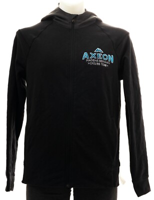 Lululemon City Sweat Hoodie Axeon Pro Team Men MEDIUM Black Full Zip Reflective