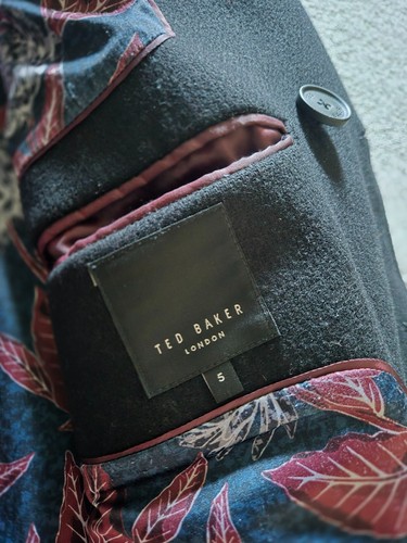 $398 Ted Baker men's wool Summit navy blue pea coat L - Picture 3 of 7
