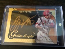 2017 Topps Five Star Golden Graphs Joey Votto HUGE ON CARD GOLD AUTO! SSP #'3/5