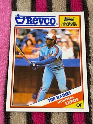 1988 TOPPS REVCO LEAGUE LEADERS #5 TIM RAINES EXPOS H.O.F. VINTAGE NMMT BASEBALL - Photo 1/2