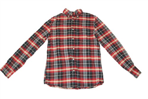 Tailored Fit Button Up Plaid Shirt 