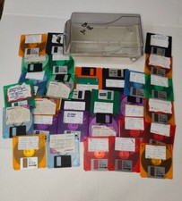 Lot Of 29 Quilting Pattern Floppy Disks With Lockable Container W/ Key