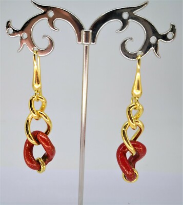 Boucles D'oreilles Pendantes Unoaerre – Laiton Argenté, Design Sasso Col, Fait Main Italie