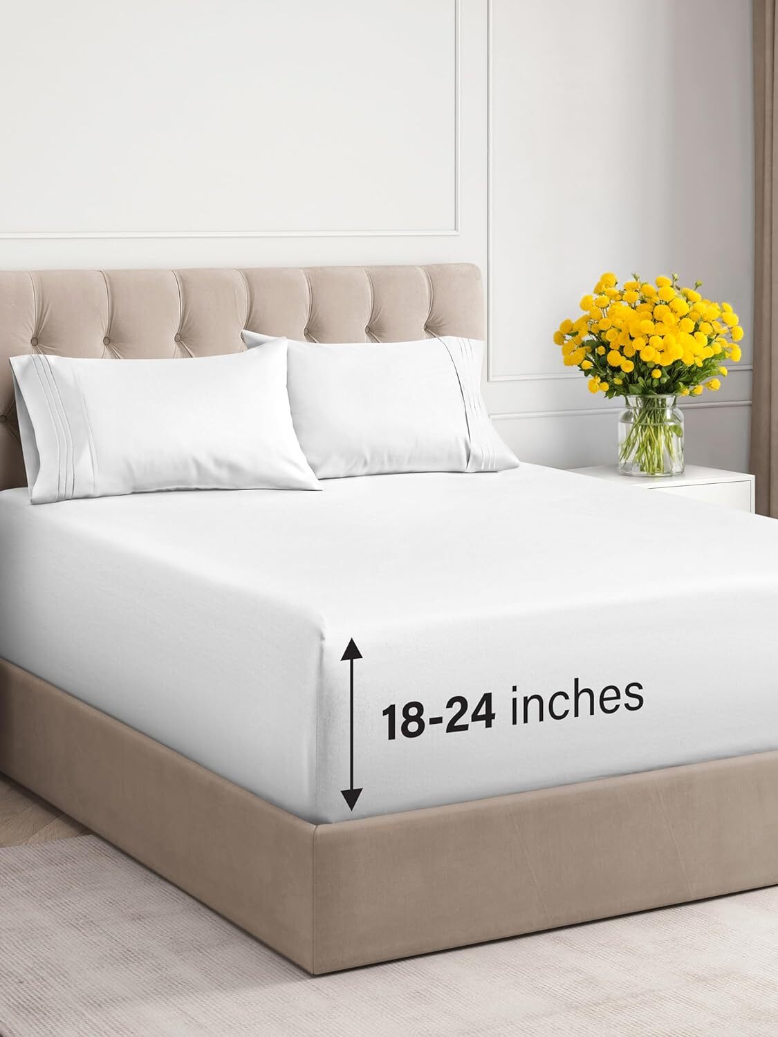 Extra Deep Pocket Queen Sheets - 4 Piece Breathable & Queen, 01 - White