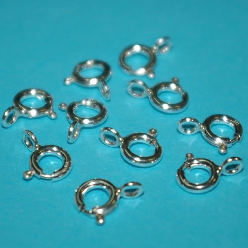 WHOLESALE LOTS Italian Sterling Silver 925 7mm SPRING RING CLASPS with open ring - Picture 10 of 19