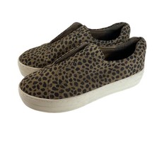 J/Slides Heidi Leopard Slip On Leather Sneaker Women  s Size 7