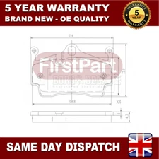 Fits Porsche Boxster Cayman 718 FirstPart Rear Brake Pads Set 98735293901