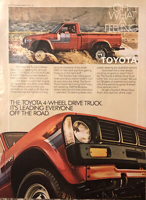 1980 Toyota 4WD Pickup Truck PRINT AD Leading Everyone Off The 