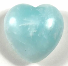Pair 30mm Blue Aquamarine Puffy Heart Natural Beryl Gemstone Crystal Brazil 2PCS