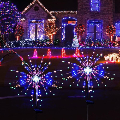 150 LED Solar Firework Lights Outdoor Waterproof Path Lawn Garden Decor Lamp - Picture 4 of 11