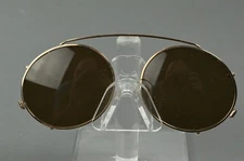 NEW Berkshire Chase Clip On Sunglasses Oval Gold Black 42 44 46 48 50mm