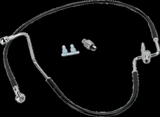 Línea de freno trasero de acero vinilo negro arrastre Harley Fat Boy Lo 10 Foto 2 de 4