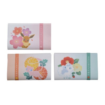 Pocket paper that can also be used as a memo, Pokémon, Spring, Autumn, Winter 3-