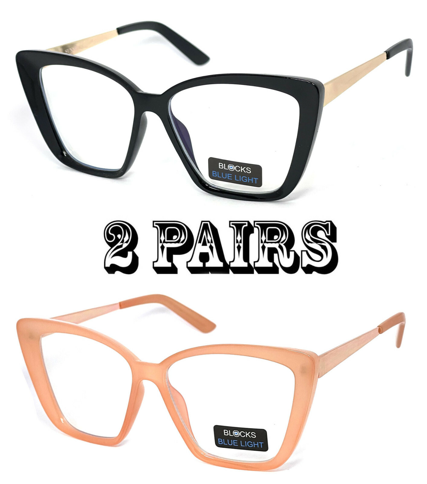 Cat Eye Blue Light Blocking Glasses Computer Gaming Vision Care Protection