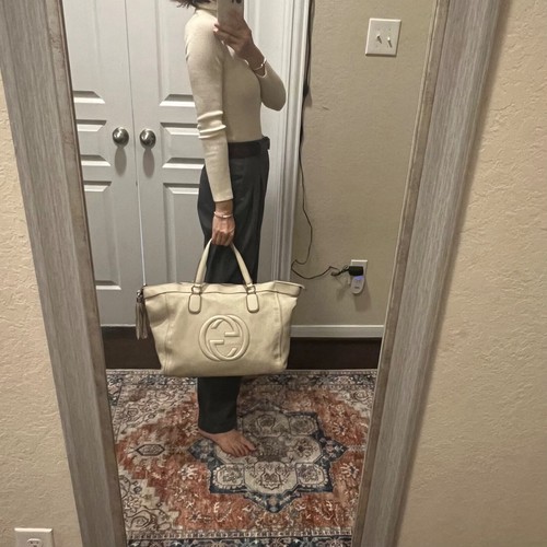 Gucci Ivory Leather Large Soho Zipper Tote - Picture 7 of 24