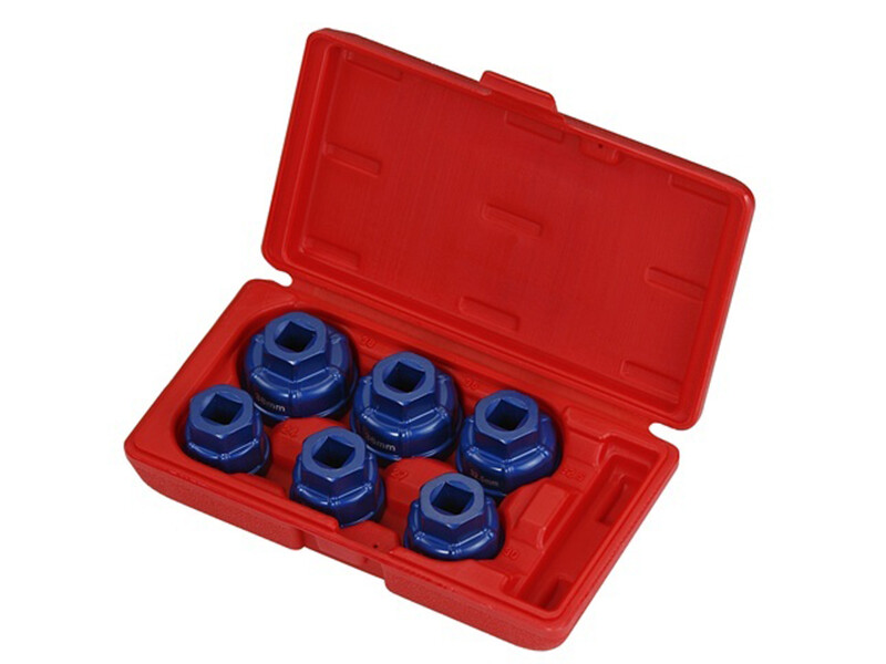 ALUMINIUM OIL FILTER CAP SOCKET SET 6 PIECES 1/2"" SQ DR BRITOOL HALLMARK HMAOF6