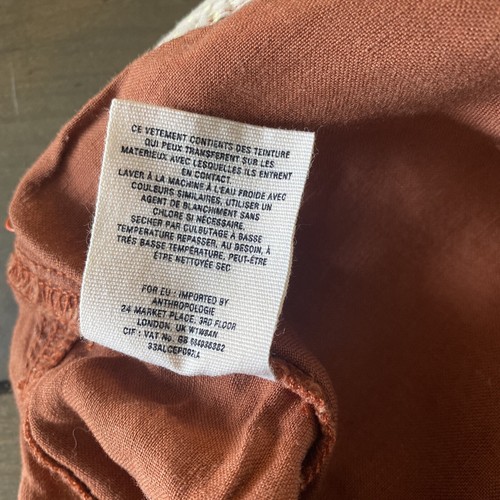 Anthropologie Hei Hei Linen Blend Cargo Capri Pants Copper Size 6 Casual Beach - Picture 13 of 13