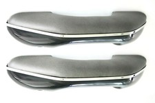 55-59 60-66 Chevygmc Pickup Truck Lhrh Gray Arm Rests Pull Handle Chrome Trim