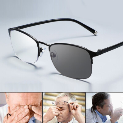 Photochrome Multifokale Lesebrille Die Sowohl In Der Nähe Als Auch In Metall  