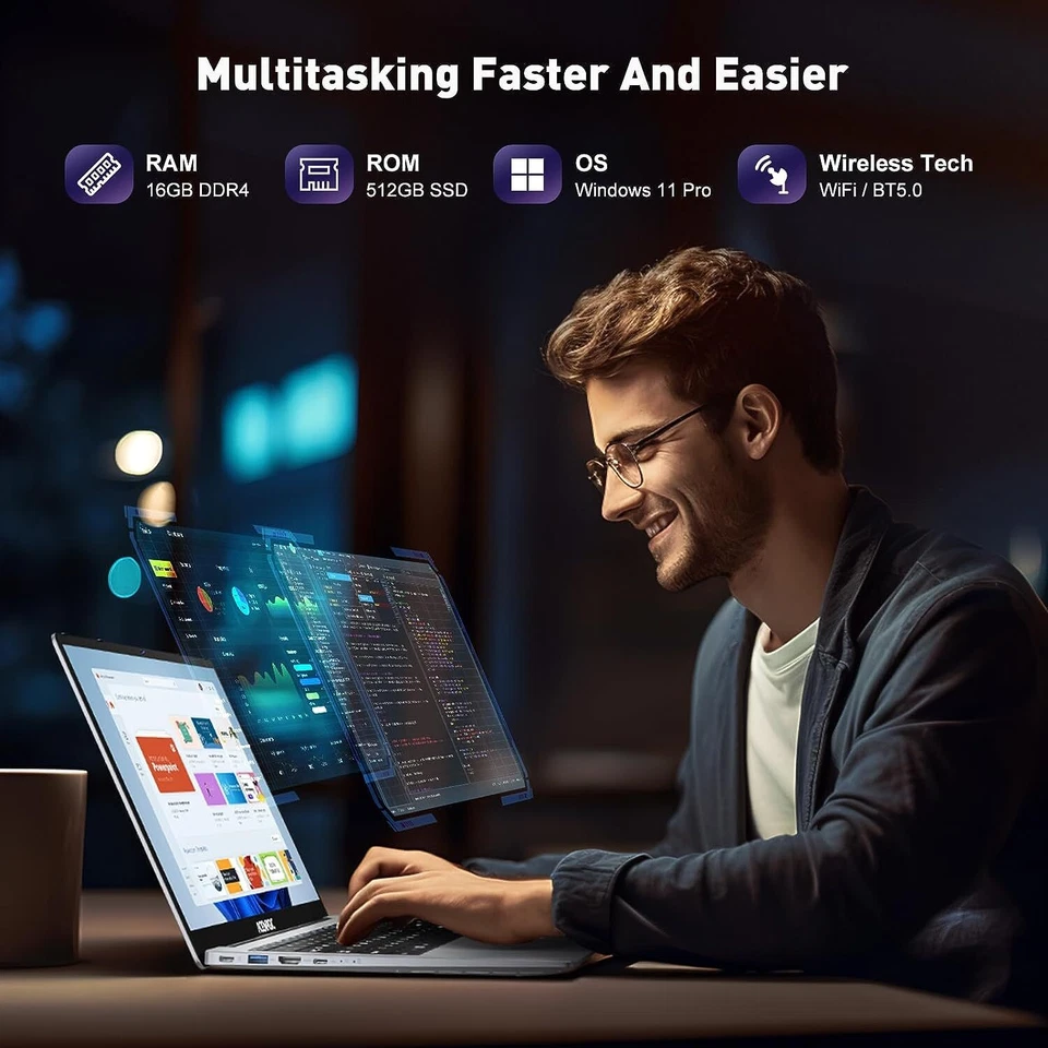 ACEMAGIC LX15 15.6" FHD Laptop Intel 12th Alder Lake N97 8GB RAM 256GB SSD - Image 3 of 4