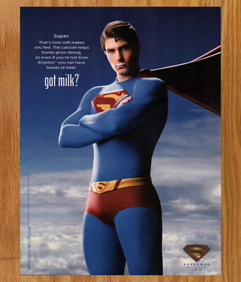 Superman Return Got Milk  - Video Game Print Ad / Poster Promo Art 2006