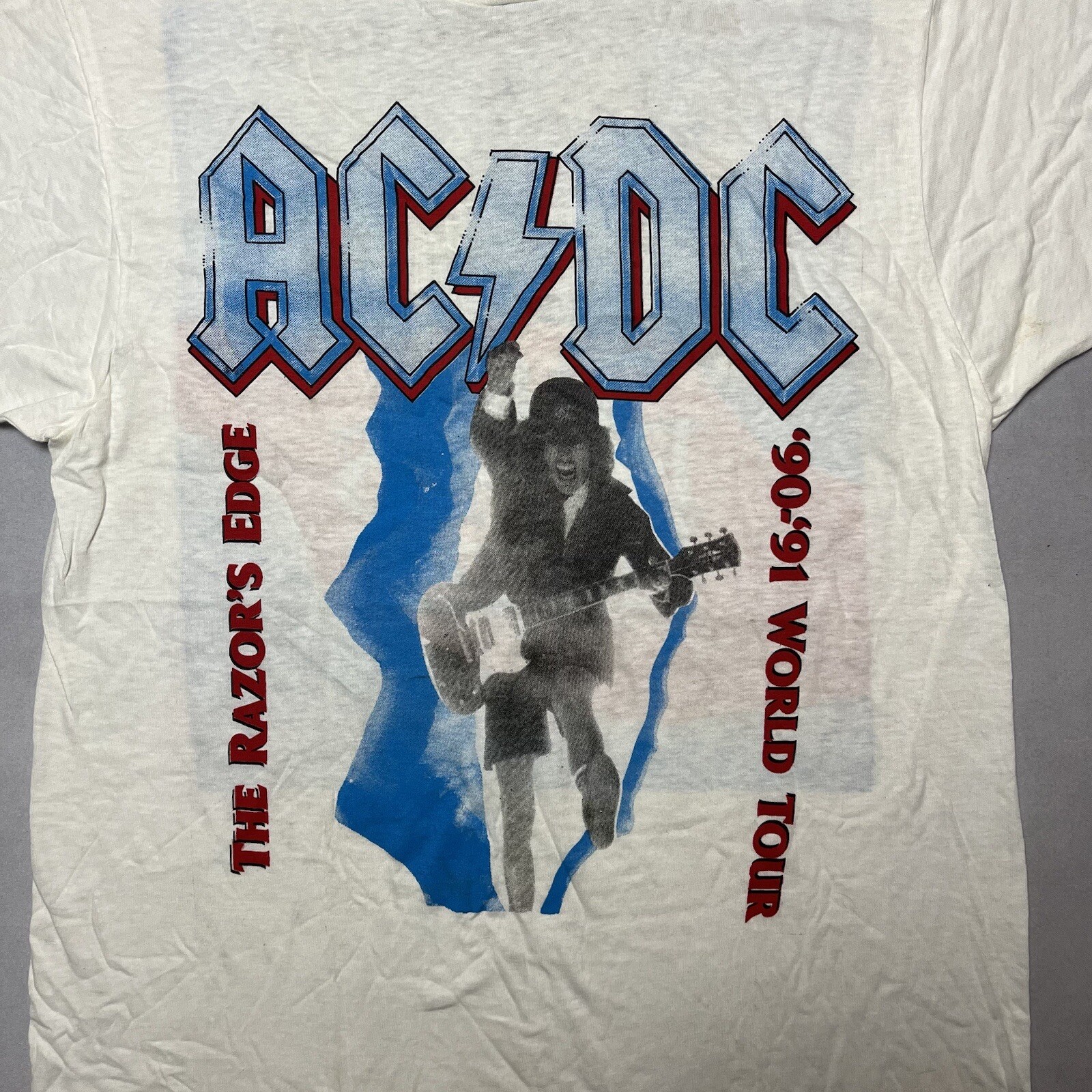 Vintage 90s AC/DC Razors Edge Single Stitch T Shirt L - Gem