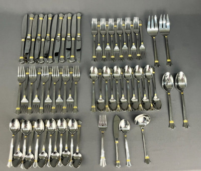 73 Pc Lunt GOLDEN LEGACY Stainless Steel Service for 12 + Extras