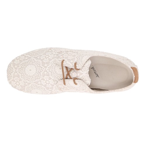 Sanuk Bianca Crochet Lace Up Womens White Flats Casual 1015892-WOTM - Picture 4 of 7