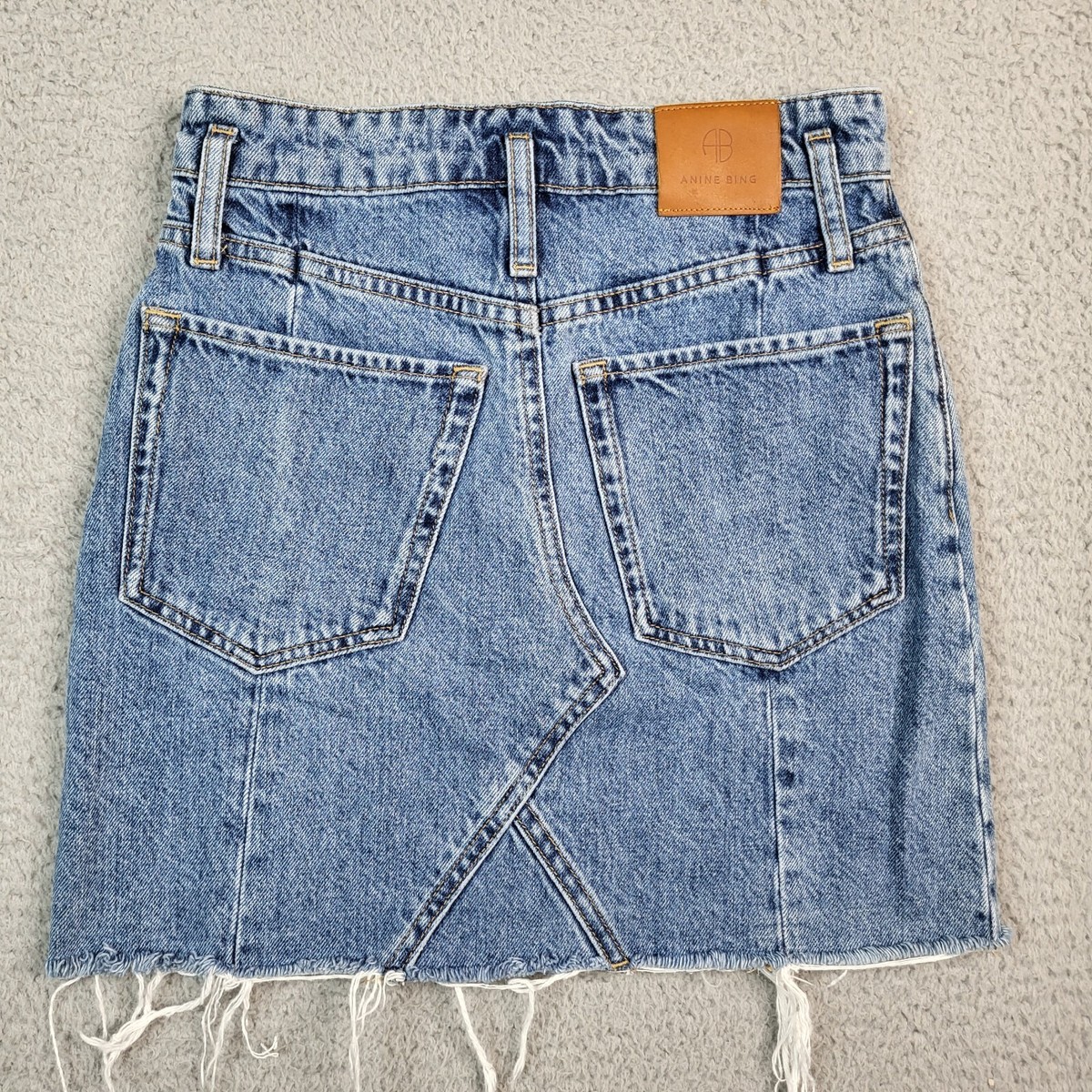 ANINE BING Women's blue denim Connie mini skirt Size 23 | eBay