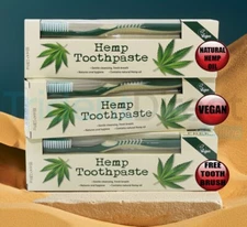 Xpel Oral Care Hemp Toothpaste 100ml -Omega 3,6,9 Vegan Free Toothbrush