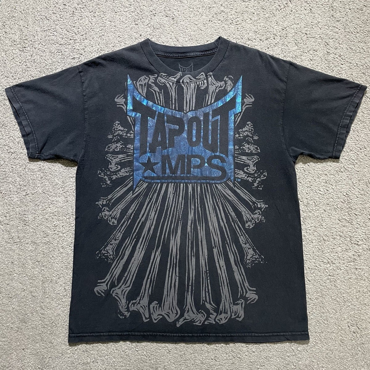 Vintage Tapout T Shirt Mens Large Black Affliction MMA Style